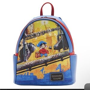 Loungefly Disney An American Tail Fievel Mouse on an adventure bag backpack